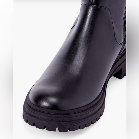 NWT New in Box JustFab Felipe Lug Sole Knee High Boots Combat Moto Goth - Picture 7 of 8